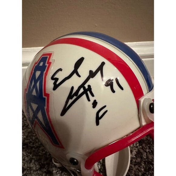 Earl Campbell signed HOF 91 autographed Houston Oilers VSR4 Mini Helmet Beckett - Picture 2 of 7